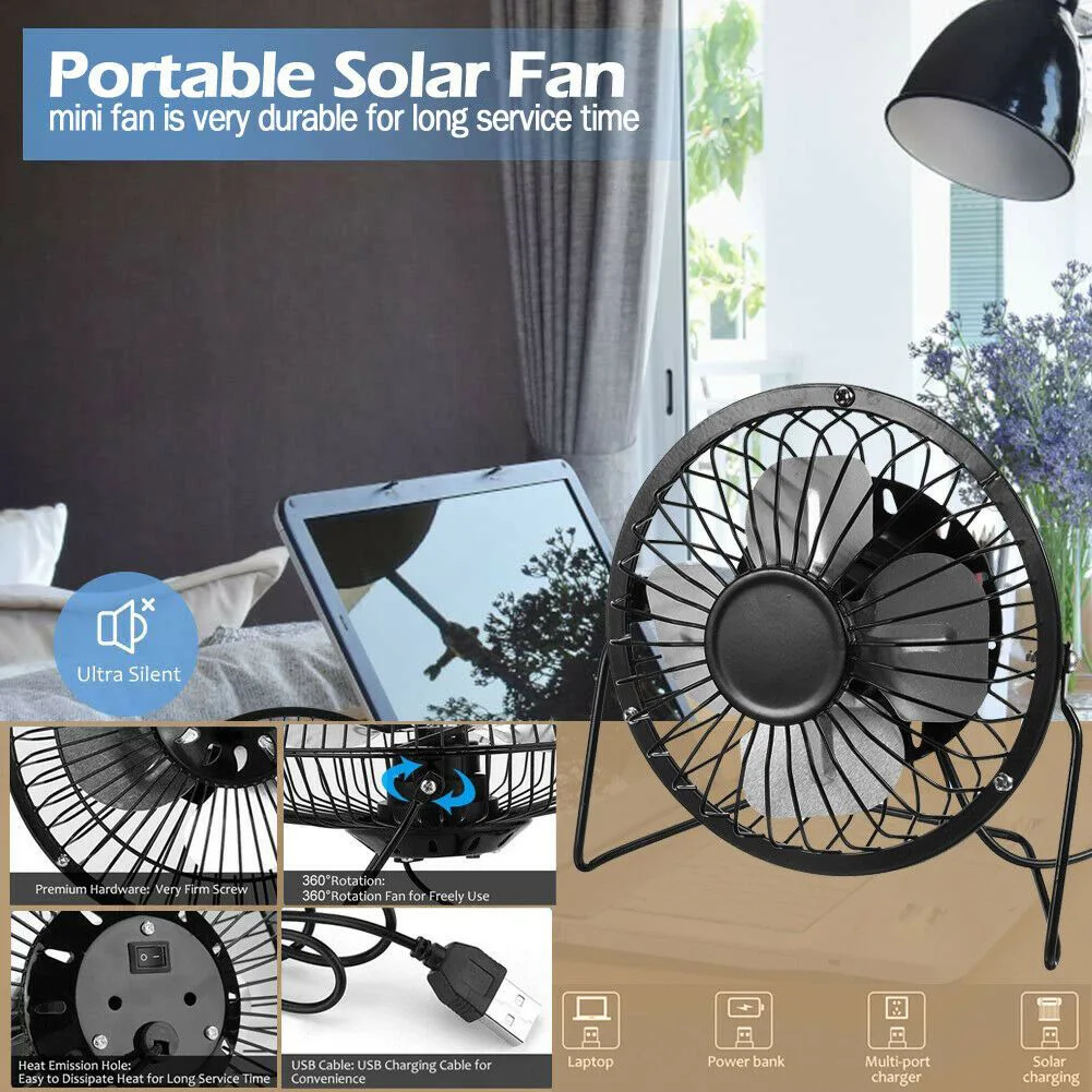 Mini Fan USB Fan 14.5*15cm Black Lightweight Rotatable USB Powered Emergencies And Outdoor Work High Quality Summer