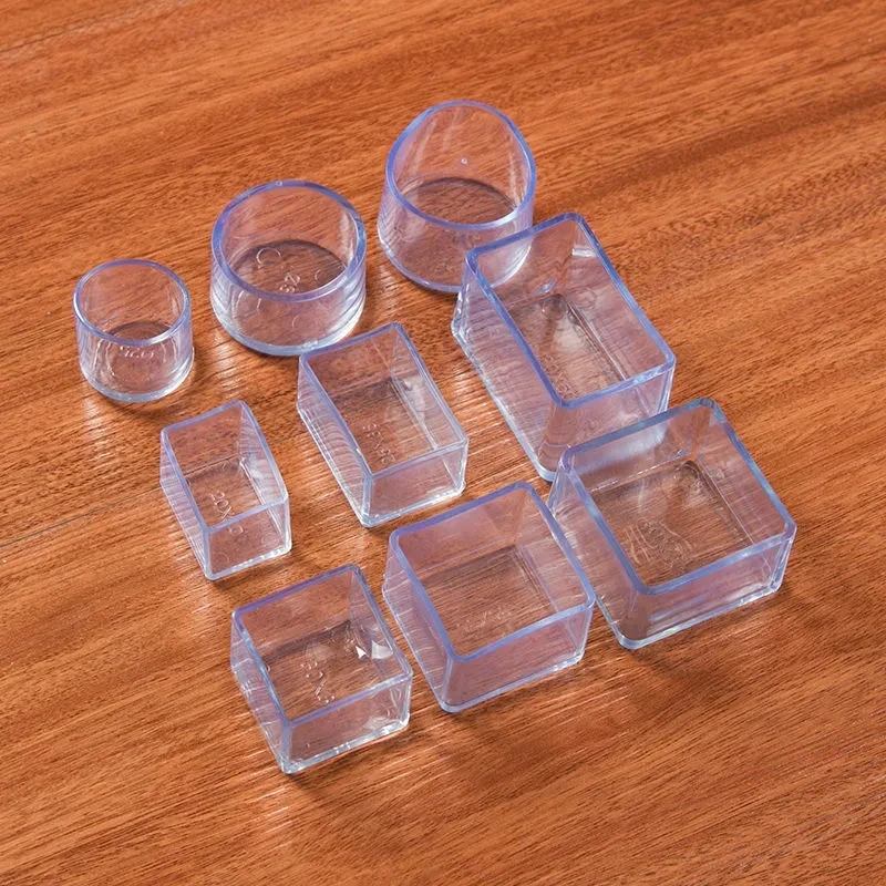16Pcs Chair Leg Caps Rubber Feet Protector Pads Non-slip Transparent Table Covers Plugs Furniture Leveling Feet Home Decor