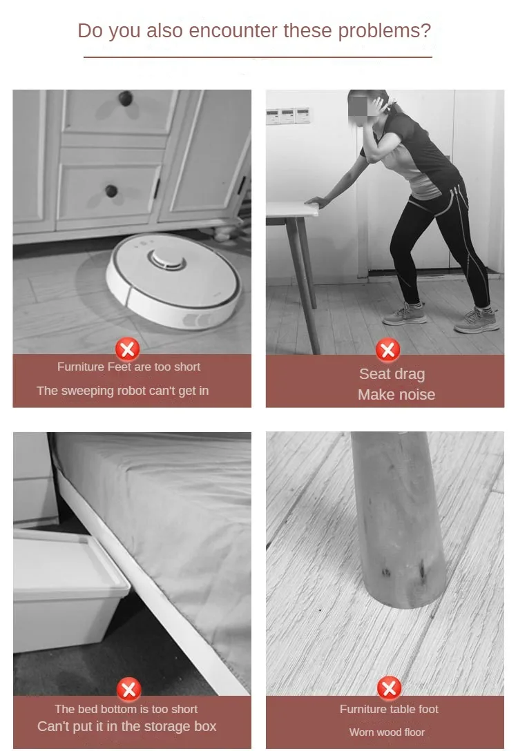 Self Adhesive Chair Leg Pads thick Felt Table Chair Sofa Heighten Foot Pad Anti-Slip Mute Furniture Legs Floor Protectors