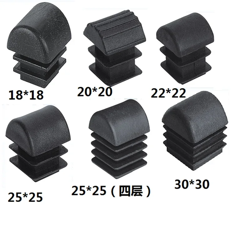 10pcs Square Plastic pipe inner plug Dust cover Steel tube Blanking End Cap Bung For ladder Furniture chair table Leg Protector