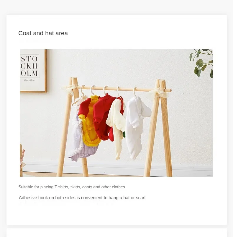 Pet Hanger Internet Celebrity Dog Clothes Rack Dog Clothes Rack Cabinet Solid Wood Storage Small Coat Rack Cat Floor Type
