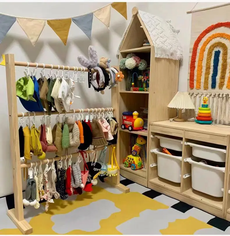 Pet Hanger Internet Celebrity Dog Clothes Rack Dog Clothes Rack Cabinet Solid Wood Storage Small Coat Rack Cat Floor Type
