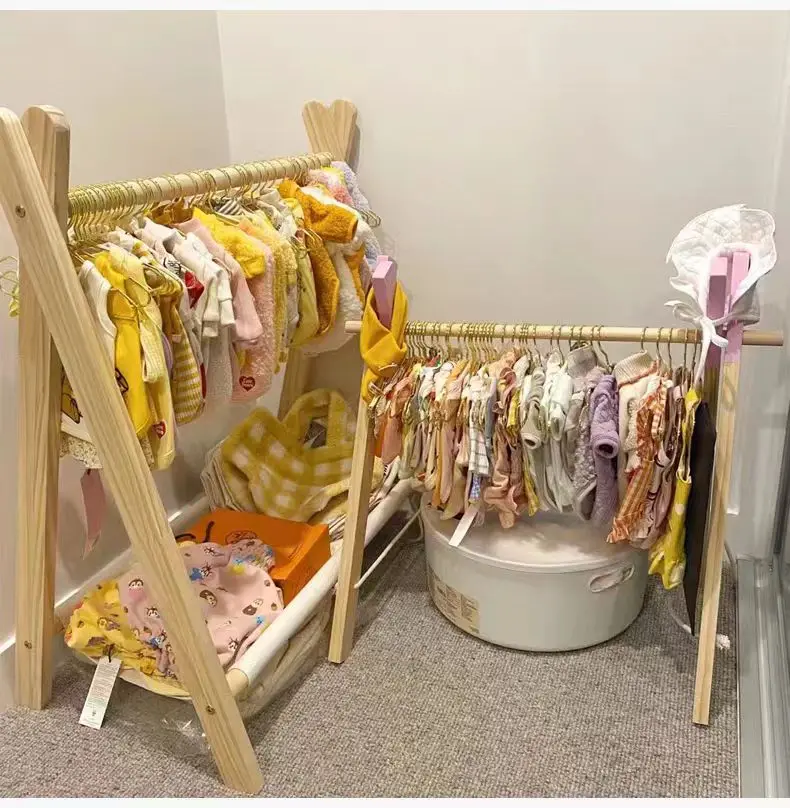 Pet Hanger Internet Celebrity Dog Clothes Rack Dog Clothes Rack Cabinet Solid Wood Storage Small Coat Rack Cat Floor Type