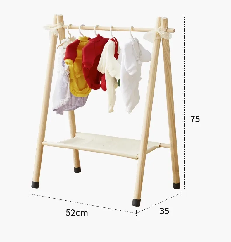 Pet Hanger Internet Celebrity Dog Clothes Rack Dog Clothes Rack Cabinet Solid Wood Storage Small Coat Rack Cat Floor Type