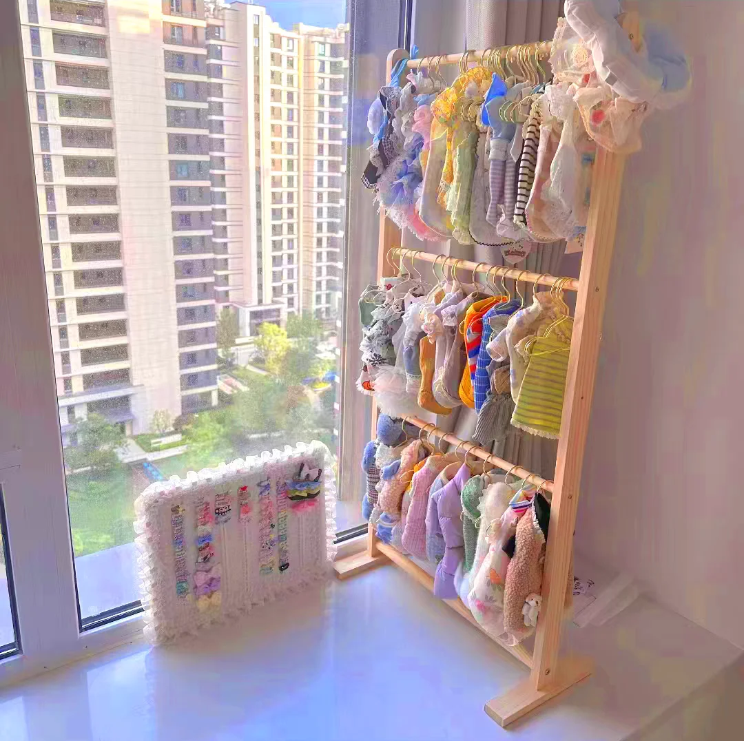 Pet Hanger Internet Celebrity Dog Clothes Rack Dog Clothes Rack Cabinet Solid Wood Storage Small Coat Rack Cat Floor Type