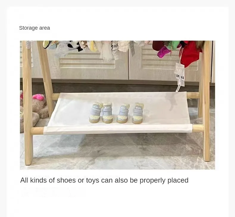 Pet Hanger Internet Celebrity Dog Clothes Rack Dog Clothes Rack Cabinet Solid Wood Storage Small Coat Rack Cat Floor Type