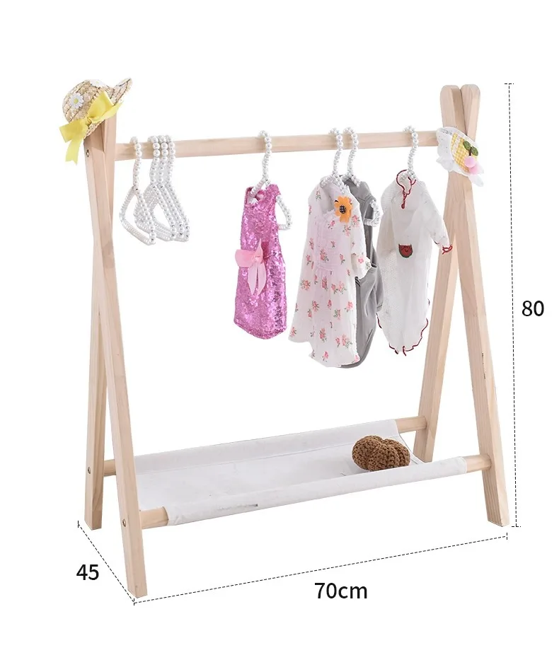 Pet Hanger Internet Celebrity Dog Clothes Rack Dog Clothes Rack Cabinet Solid Wood Storage Small Coat Rack Cat Floor Type
