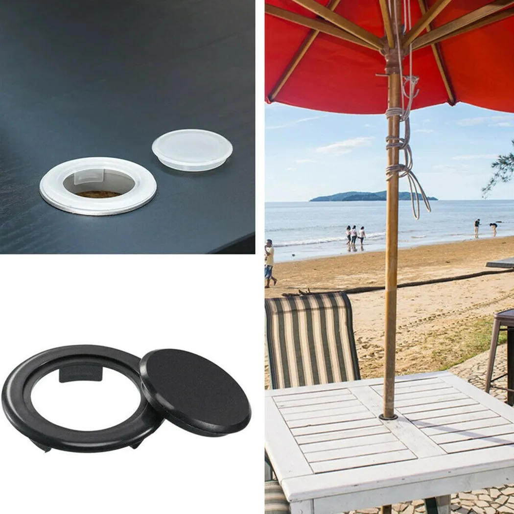 2inch Patio Table Umbrella Hole Ring And Cap Set Standard Size PVC Glass Outdoors Umbrella Thicker Hole Ring Plug Cap Set