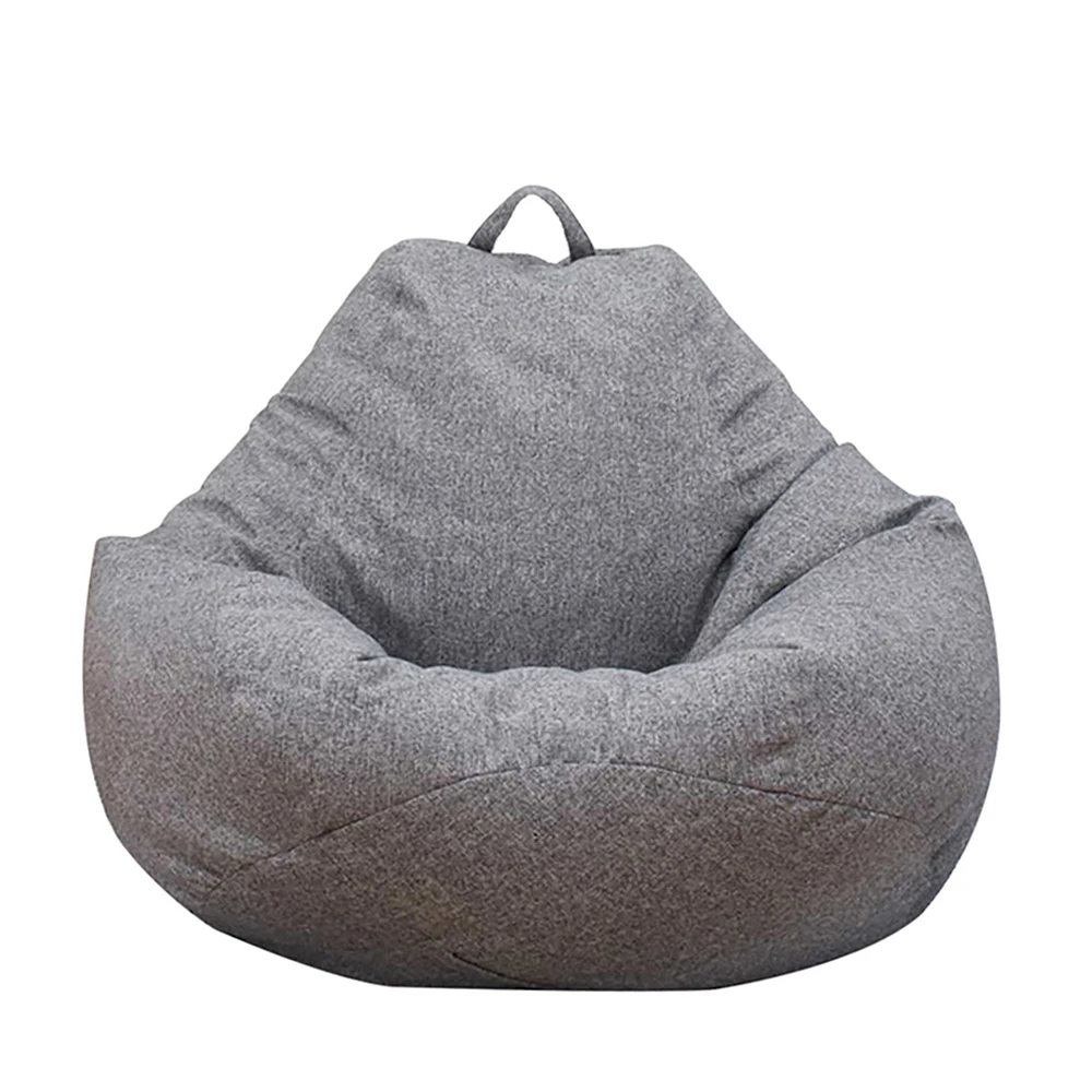 Adults Children Bean Bag Cover Large Lazy Sofa Chair Cover without Filler Cotton Linen Beanbag Chair Seat Ottoman Puff Sac