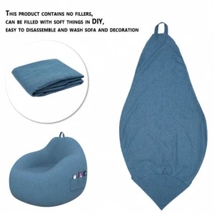 Adults Children Bean Bag Cover Large Lazy Sofa Chair Cover without Filler Cotton Linen Beanbag Chair Seat Ottoman Puff Sac