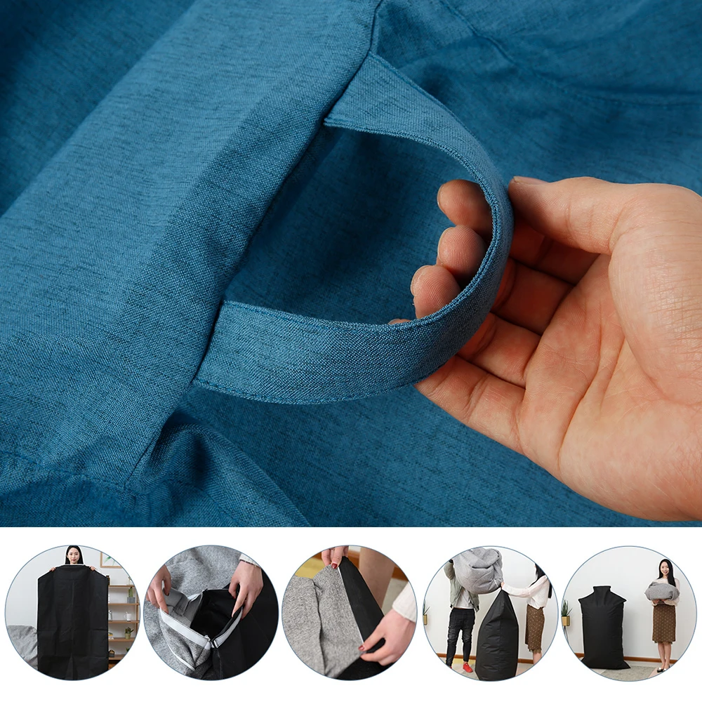 Adults Children Bean Bag Cover Large Lazy Sofa Chair Cover without Filler Cotton Linen Beanbag Chair Seat Ottoman Puff Sac