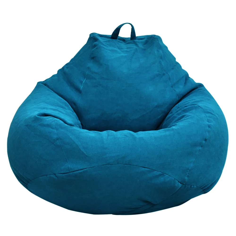Adults Children Bean Bag Cover Large Lazy Sofa Chair Cover without Filler Cotton Linen Beanbag Chair Seat Ottoman Puff Sac