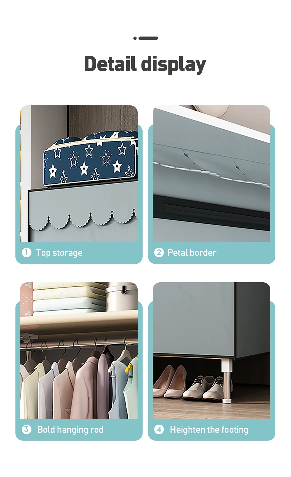 Waterproof Double Rod Non - Woven Storage: Durable, Minimalist Fabric Wardrobe with Ample Space & High Practicality