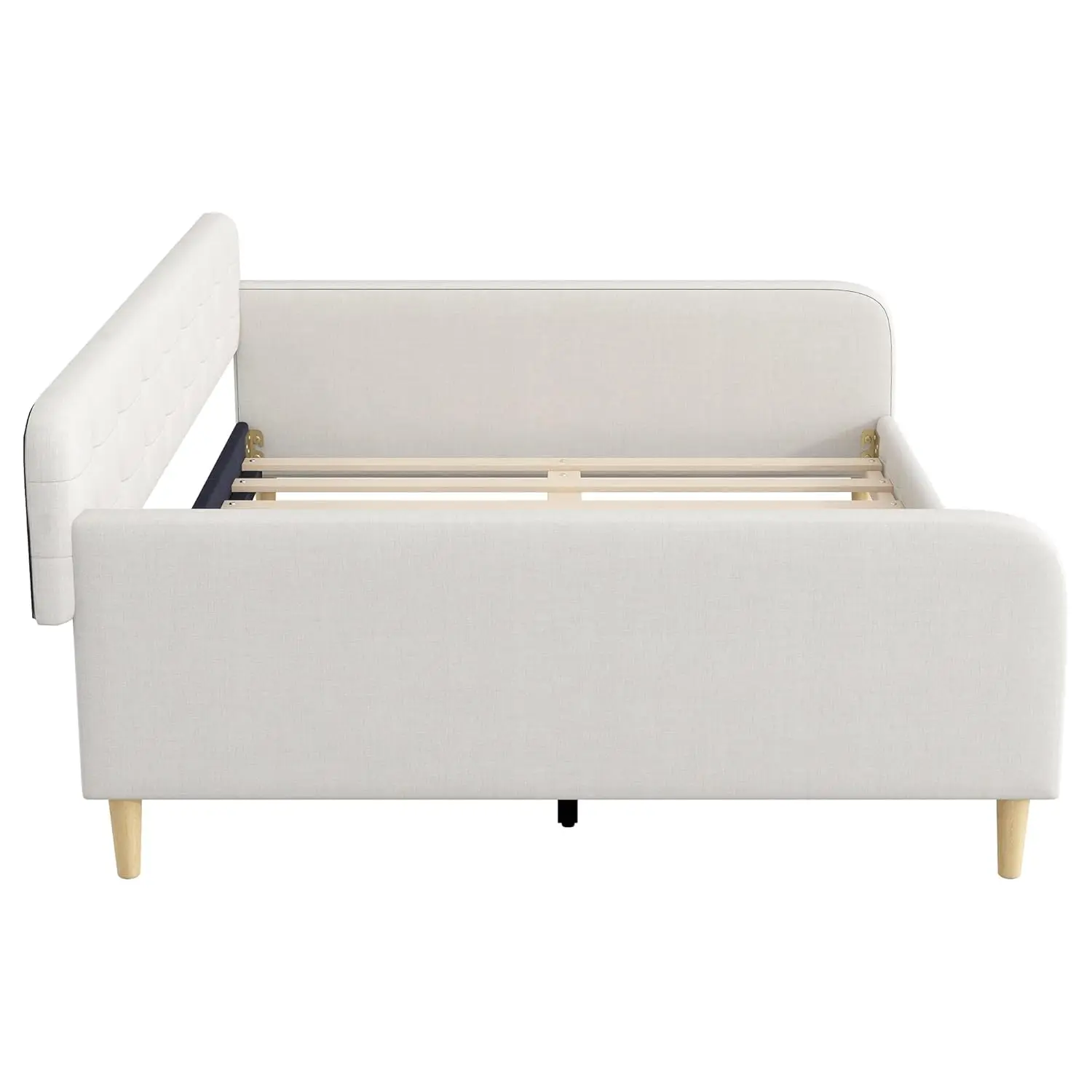 Queen Upholstered Daybed Button Tufted Sofa Bed Frame Wood Slats Living Room Guest Room Easy Assembly Customized