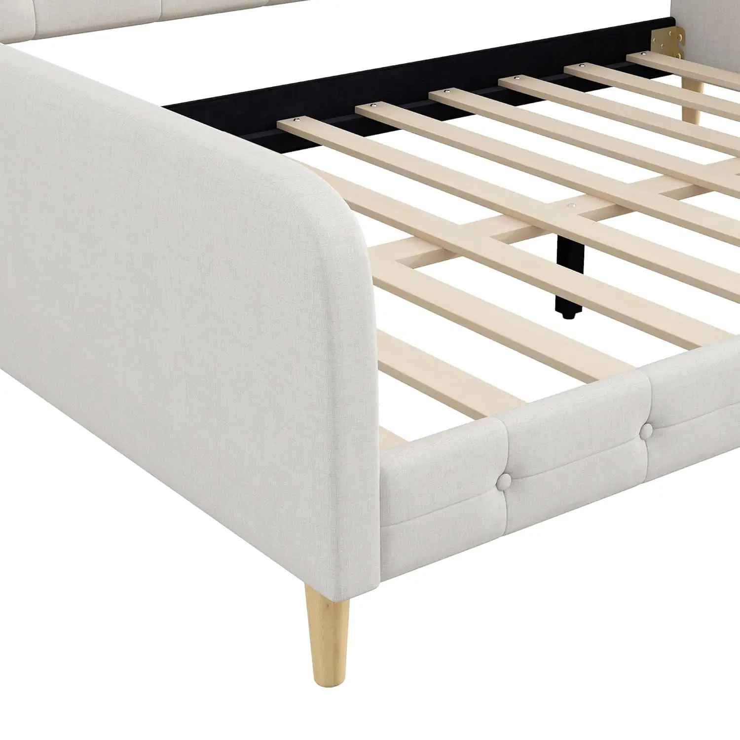 Queen Upholstered Daybed Button Tufted Sofa Bed Frame Wood Slats Living Room Guest Room Easy Assembly Customized