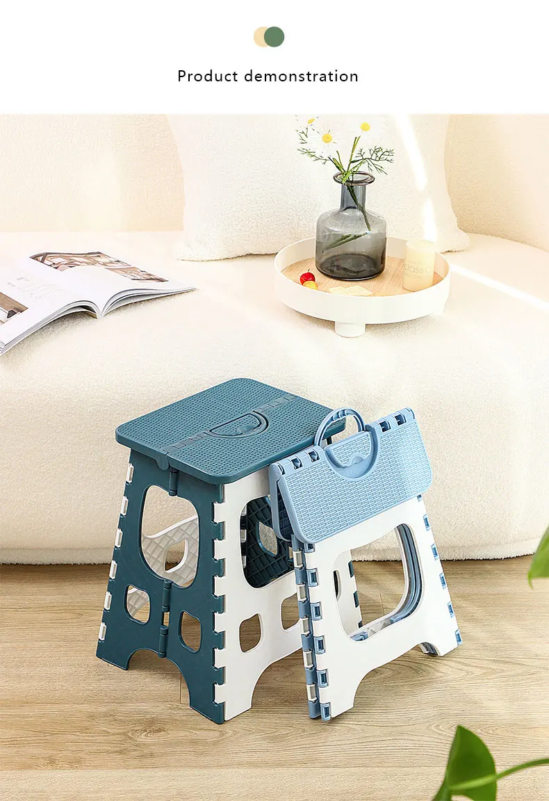 Heavy Duty Folding Stool Portable Lightweight Durable Plastic Camping Fishing Outdoor Picnic Kids Adults Home Non-Slip Gift