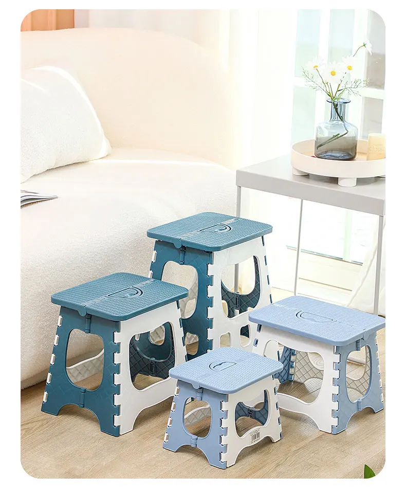 Heavy Duty Folding Stool Portable Lightweight Durable Plastic Camping Fishing Outdoor Picnic Kids Adults Home Non-Slip Gift