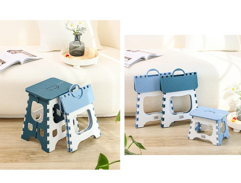 Heavy Duty Folding Stool Portable Lightweight Durable Plastic Camping Fishing Outdoor Picnic Kids Adults Home Non-Slip Gift