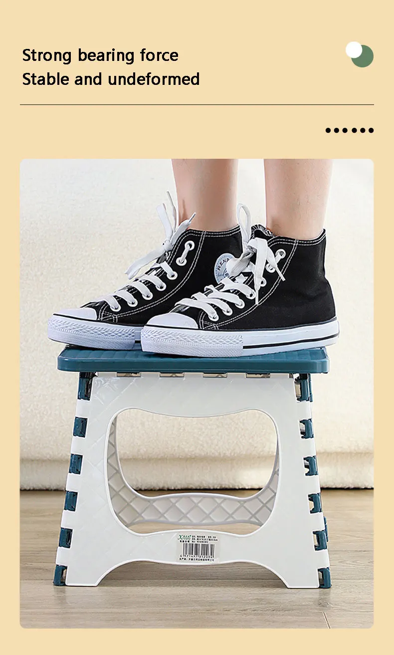 Heavy Duty Folding Stool Portable Lightweight Durable Plastic Camping Fishing Outdoor Picnic Kids Adults Home Non-Slip Gift