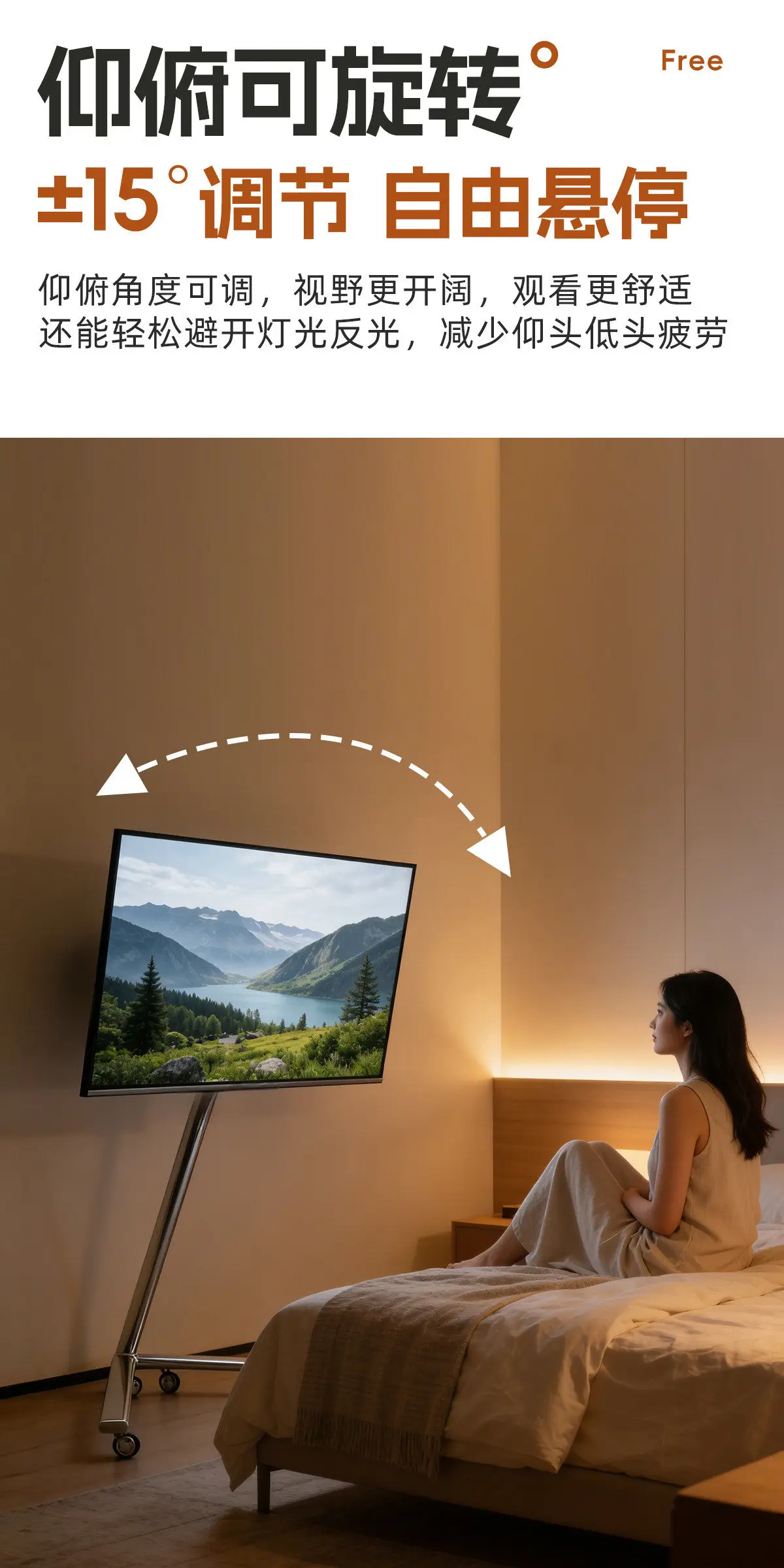 Movable TV Bracket Floor Vertical Telescopic Frame with Wheels TV Stand Monitor Stands for 40-85 Inches Removable TV Cradle