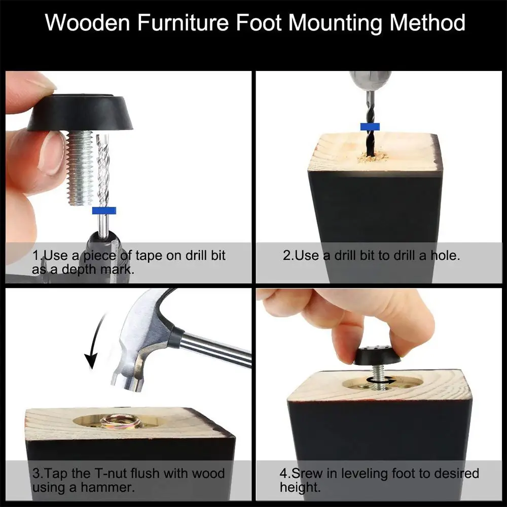 10Pcs Anti-slip Base Table Chair Leg Pad Floor Protector Leveling Feet Furniture Feet Chair Feet Level Furniture Adjustable Bolt