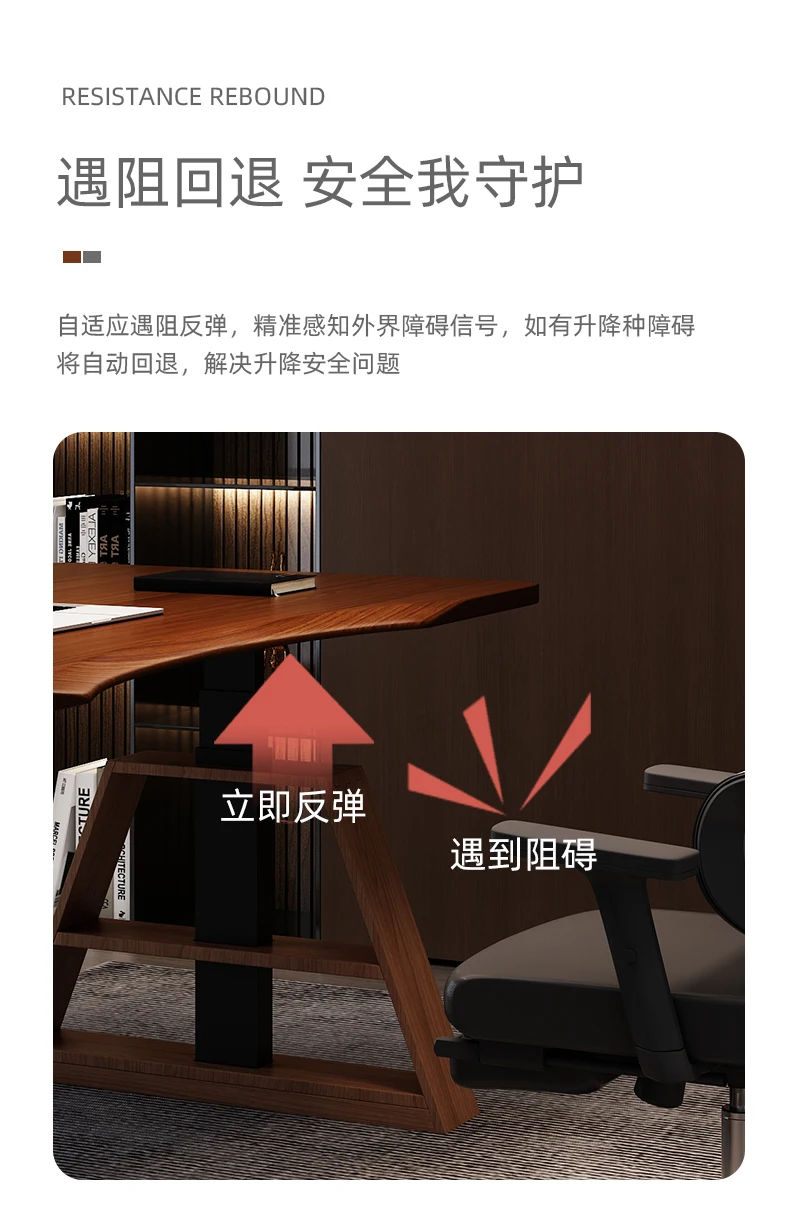 Nordic Creative L-shaped Writing Desk Modern Minimalist Executive Lift Computer Desk Solid Wood Electric Office Furniture FYCD