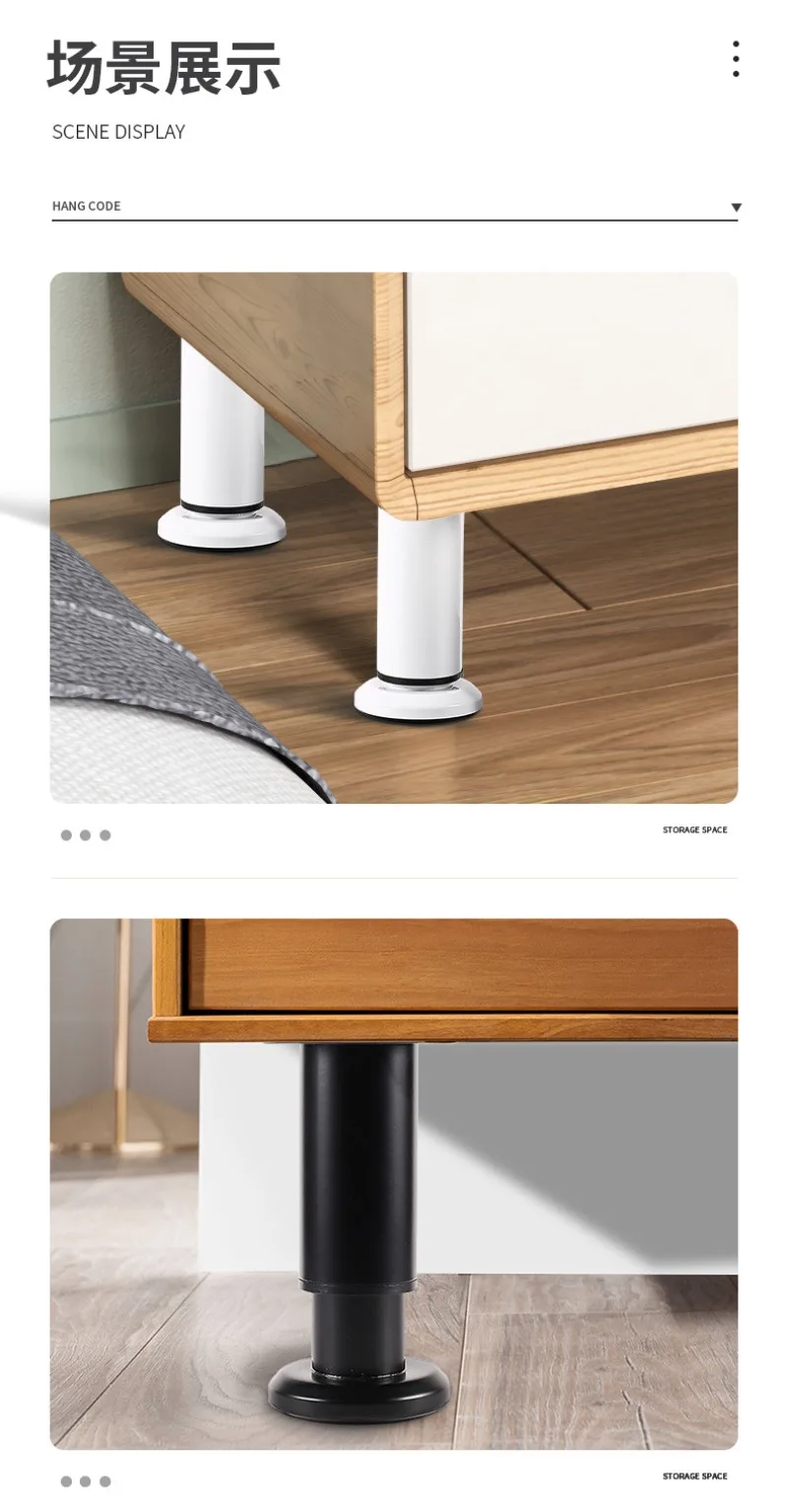 Home 4pcs Adjustable Height Furniture Support Legs, Black Telescopic Table Legs, Used for Tables, Bed Frames, TV Cabinets, Sofas