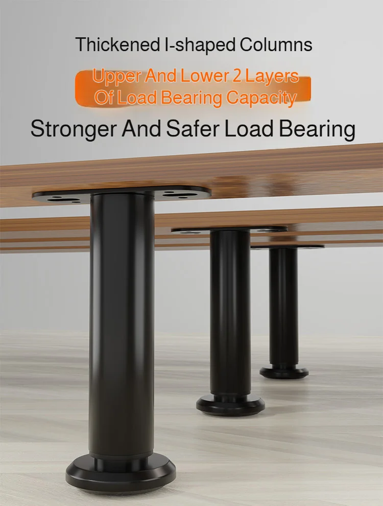 Home 4pcs Adjustable Height Furniture Support Legs, Black Telescopic Table Legs, Used for Tables, Bed Frames, TV Cabinets, Sofas
