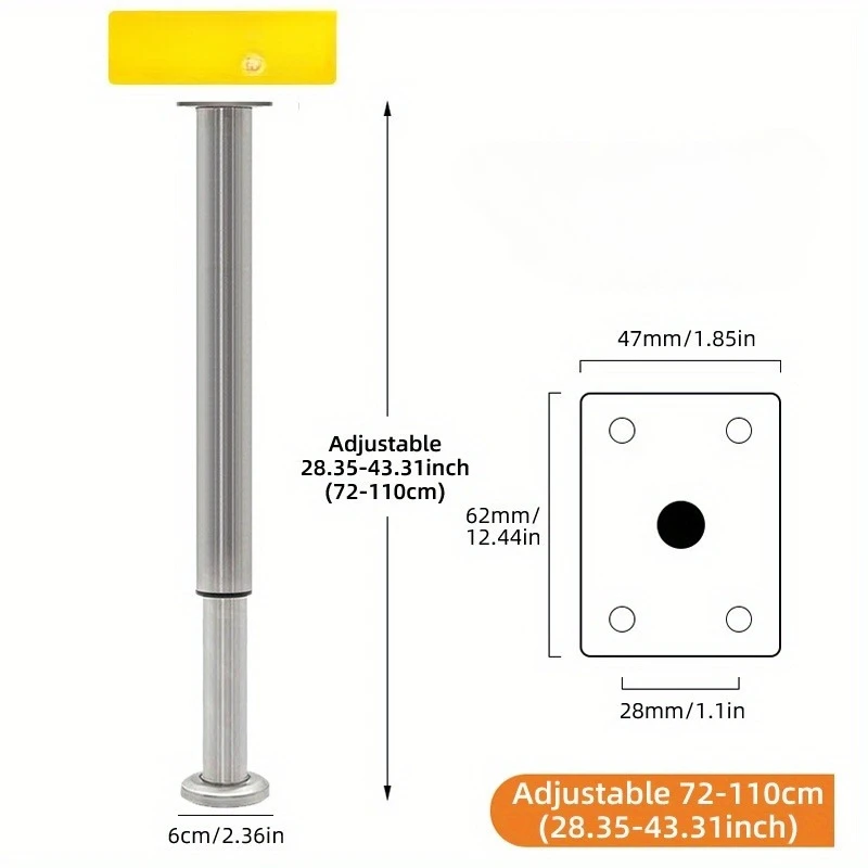 retractable table legs, furniture feet, 72cm adjustable support bar stool feet, table leg replacement,
