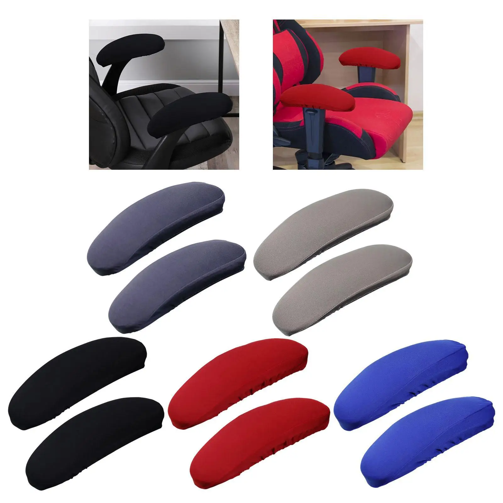 2Pcs Office Chair Armrest Covers Office Removable Arm Rest Covering Chair Arm Pads Protect Washable Elbow Support Forearm Relief