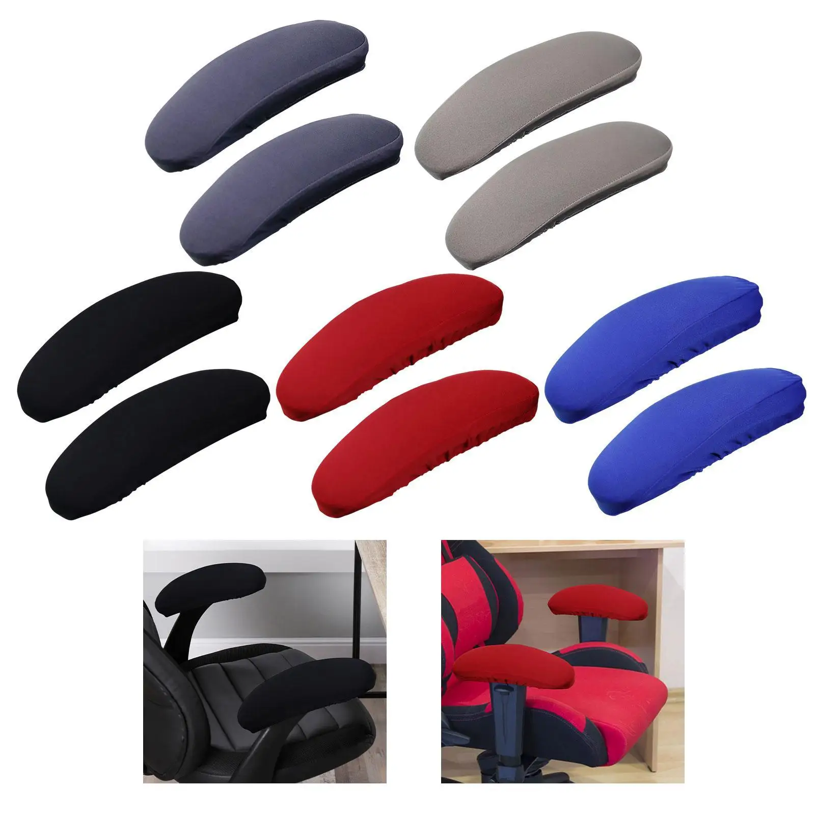 2Pcs Office Chair Armrest Covers Office Removable Arm Rest Covering Chair Arm Pads Protect Washable Elbow Support Forearm Relief