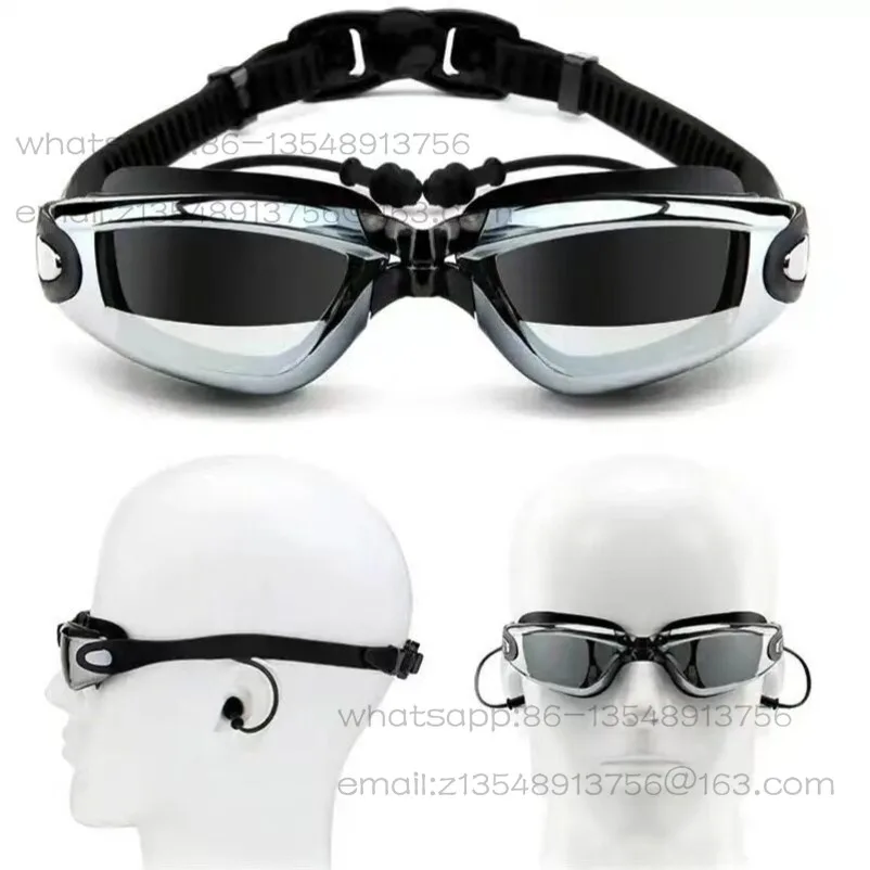 Swimming Goggles New One-piece Earplugs Waterproof and Anti-fog Swimming Goggles Swimming Cap Ear Protector Waterproof