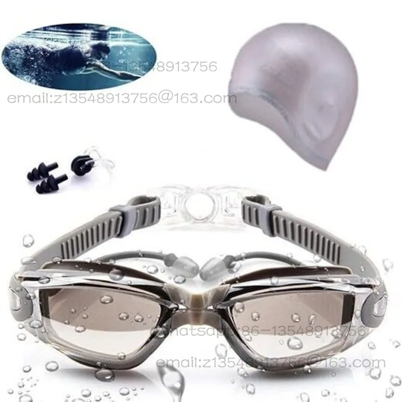 Swimming Goggles New One-piece Earplugs Waterproof and Anti-fog Swimming Goggles Swimming Cap Ear Protector Waterproof
