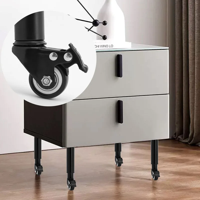 2Pcs Metal Adjustable Furniture Legs with 1.5 inch Swivel Caster Wheels for Cabinet/Sofa/Bed/Dresser/Couch/Coffee Table