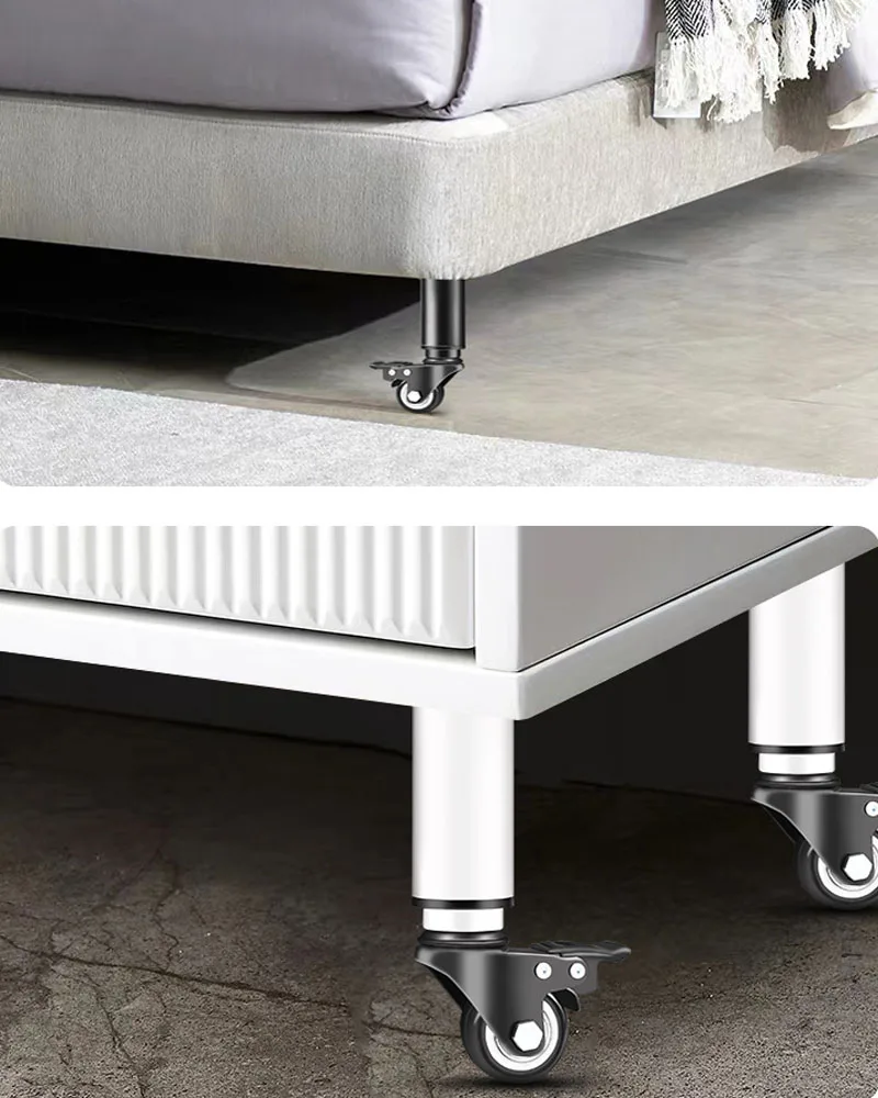 2Pcs Metal Adjustable Furniture Legs with 1.5 inch Swivel Caster Wheels for Cabinet/Sofa/Bed/Dresser/Couch/Coffee Table