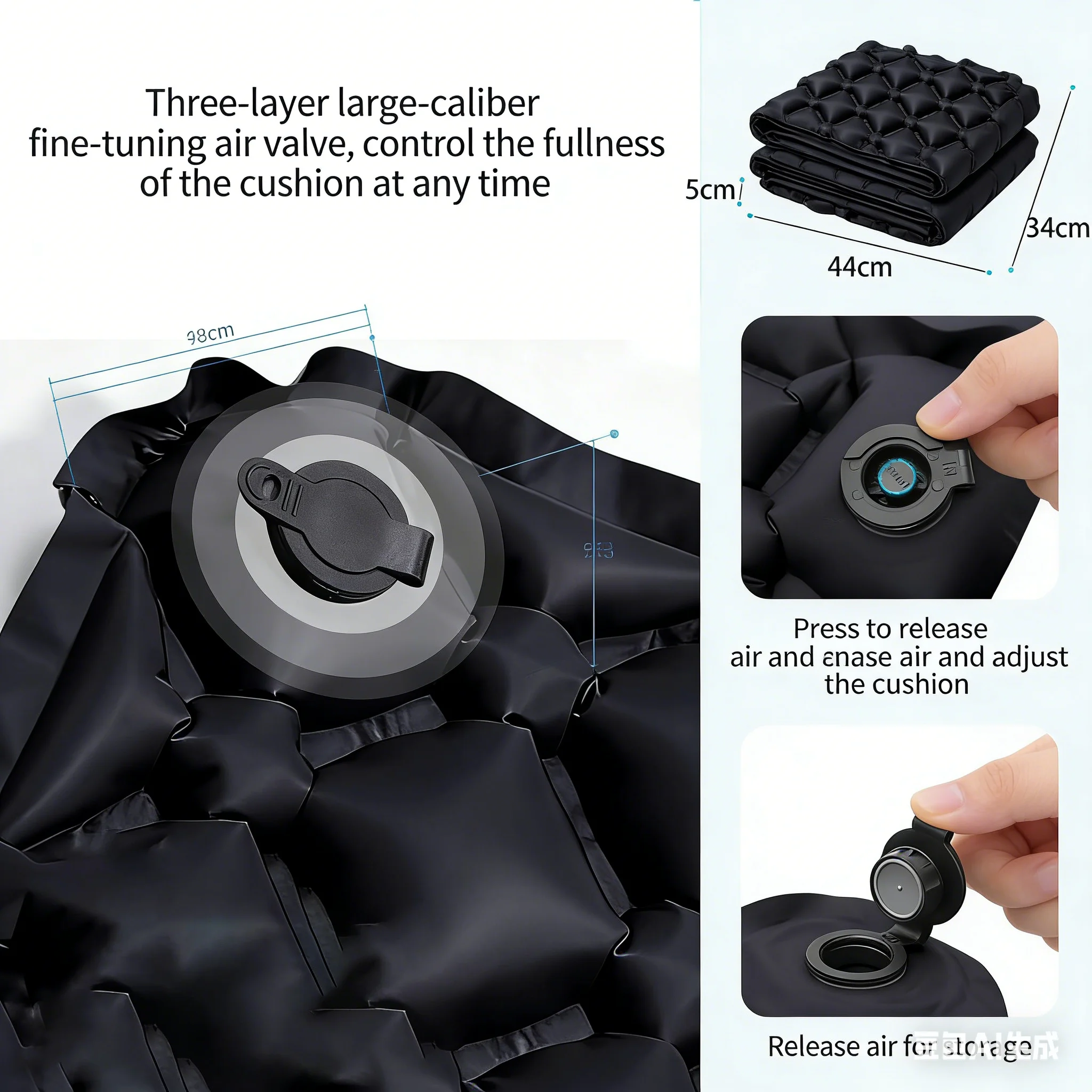 Press Type Inflatable Seat Pad Thickened Outdoor Cushion Lightweight Foldable Camping Mat Portable Travel Seat For Beach Backpac
