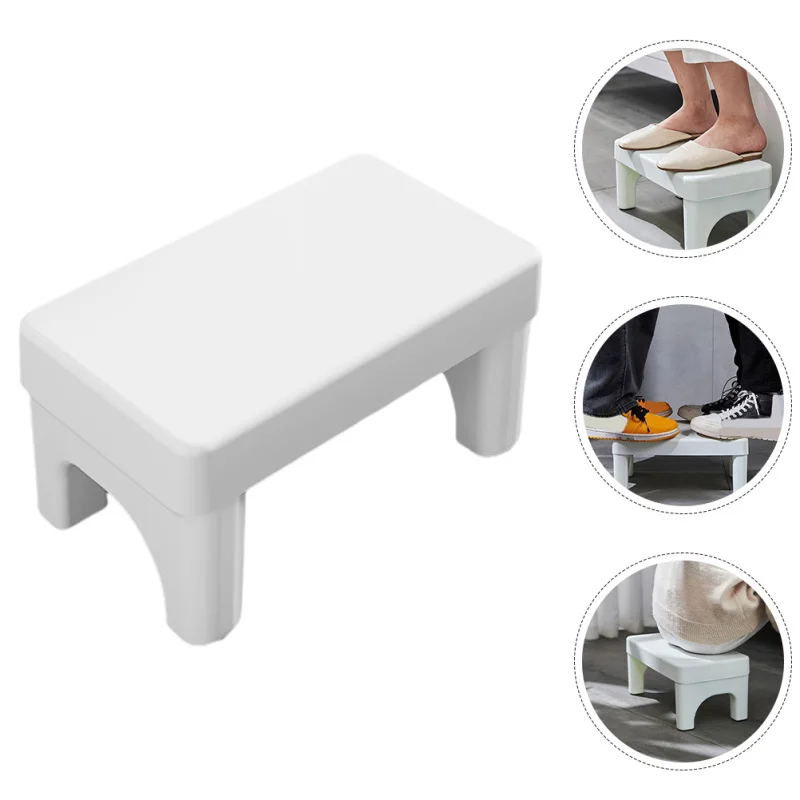Toilet Stool Ottoman Folding Adults White Marble Poop Potty Training Step for Bathroom Short Child