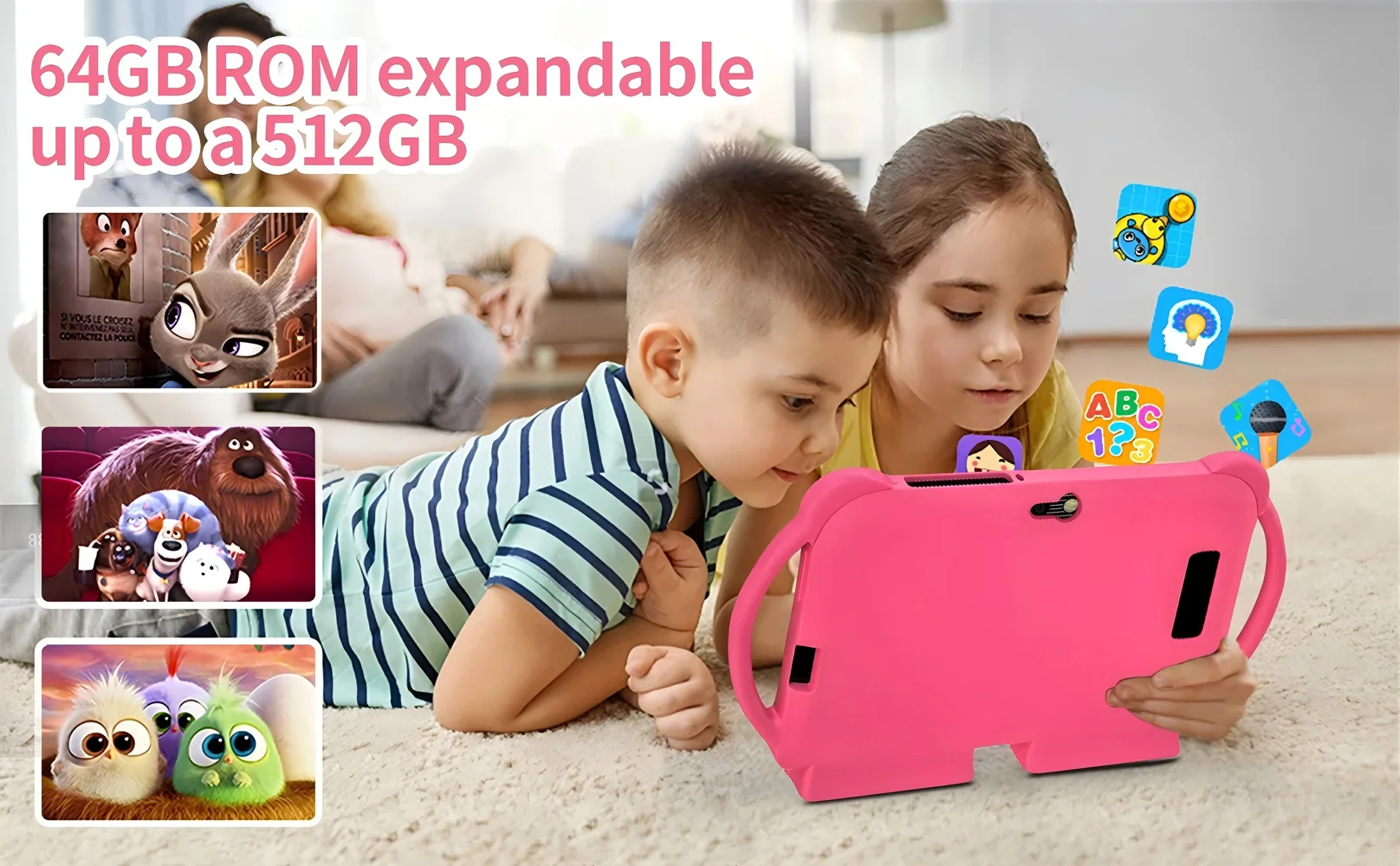 2026 New 5G WIFI 7-inch Children's Tablet 4GB+64GB ROM Drawing and Learning Portable Mini Tablet Quad Core Dual Cameras 4000mAh