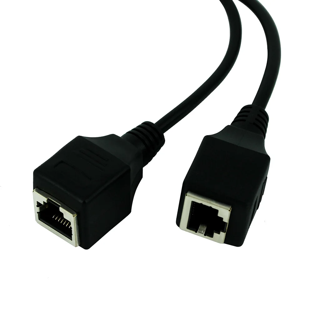 1 to 2 RJ45 LAN Splitter Cable Male to Female Socket Port Ethernet Network Transmission Cat5e Cat5 Cat6 Easy Adapter Y Wire