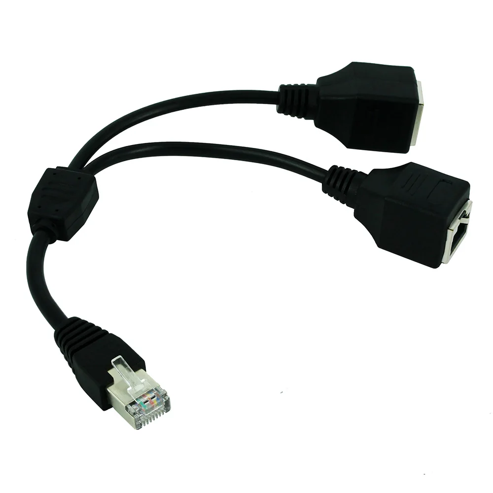 1 to 2 RJ45 LAN Splitter Cable Male to Female Socket Port Ethernet Network Transmission Cat5e Cat5 Cat6 Easy Adapter Y Wire