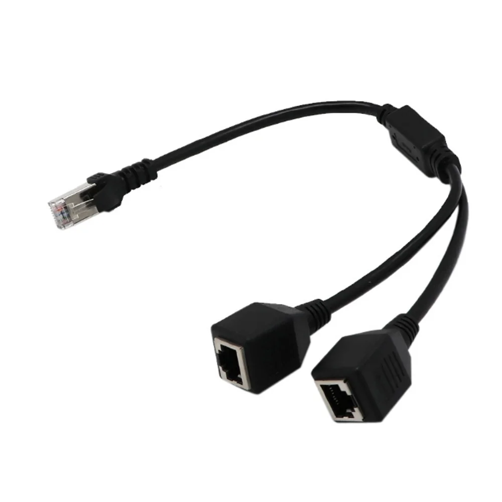 1 to 2 RJ45 LAN Splitter Cable Male to Female Socket Port Ethernet Network Transmission Cat5e Cat5 Cat6 Easy Adapter Y Wire