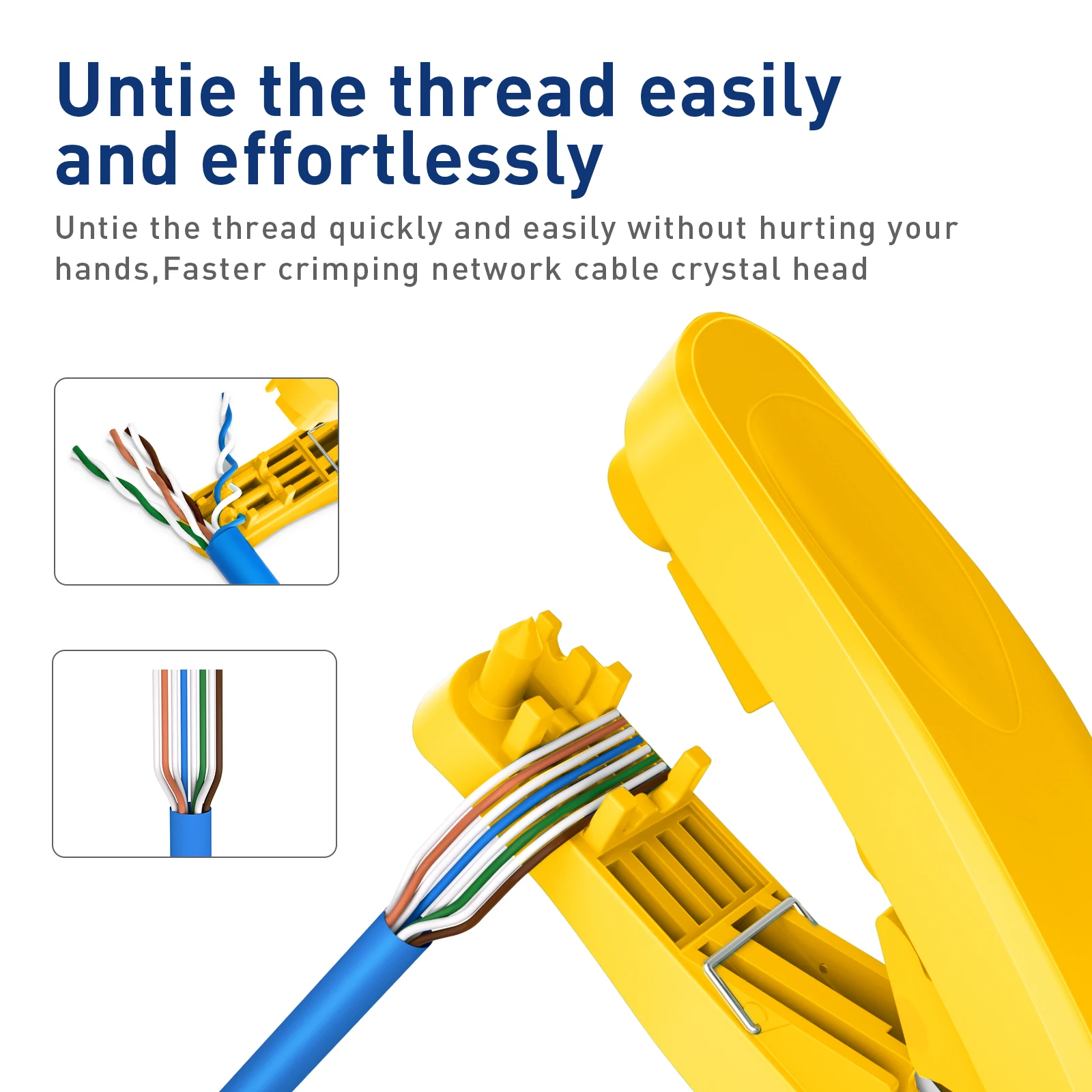 ZoeRax RJ45 Network Cable Tool 4 in 1 Stripping Tool with Cutting, Stripping, Untangling and Straightening for STP/UTP Cable.