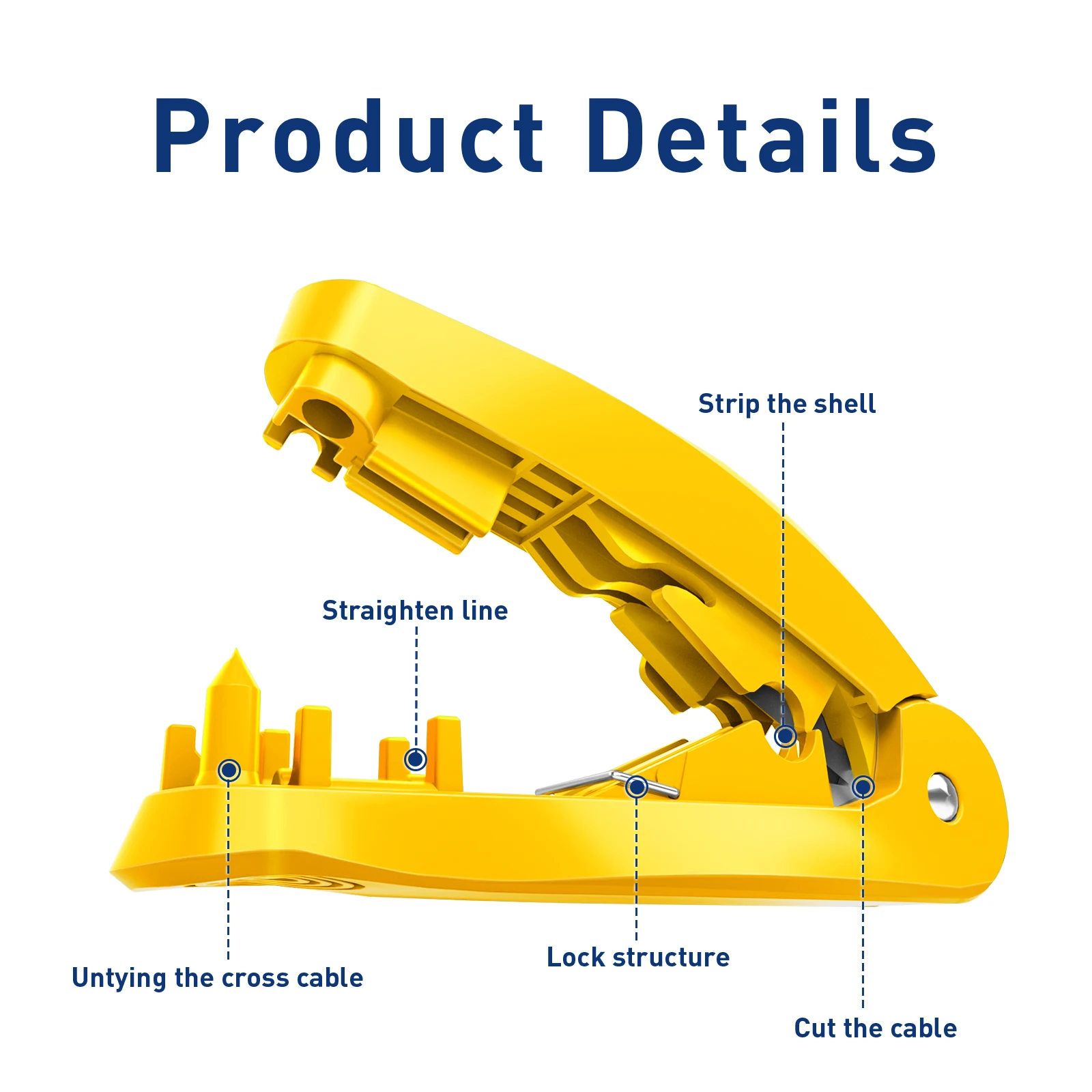 ZoeRax RJ45 Network Cable Tool 4 in 1 Stripping Tool with Cutting, Stripping, Untangling and Straightening for STP/UTP Cable.