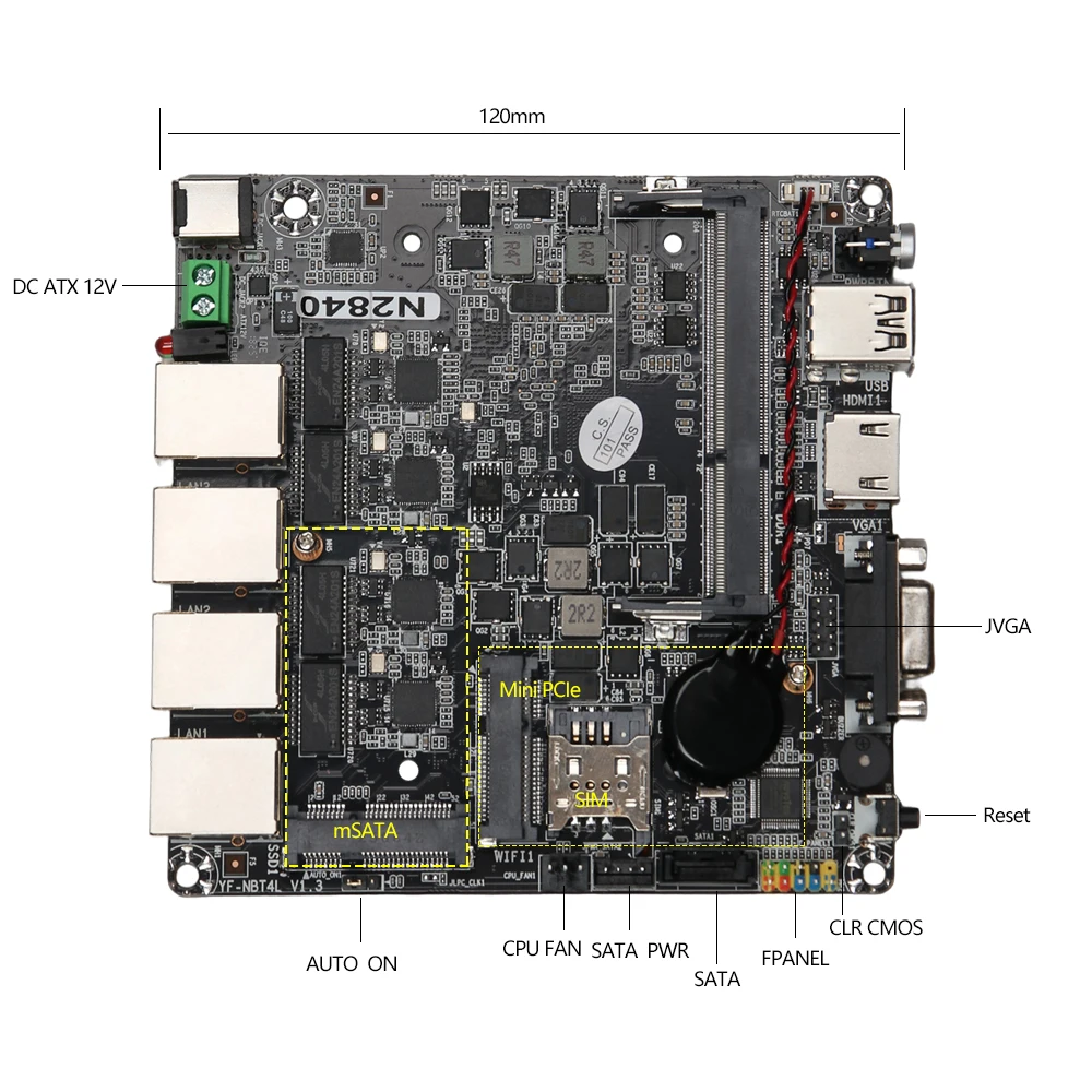 XCY Firewall Appliance Mini PC Intel Celeron J1900 Quad-Cores 4x LAN 2.5G I225V I226V Network Card Soft Router Pfsense OPNsense