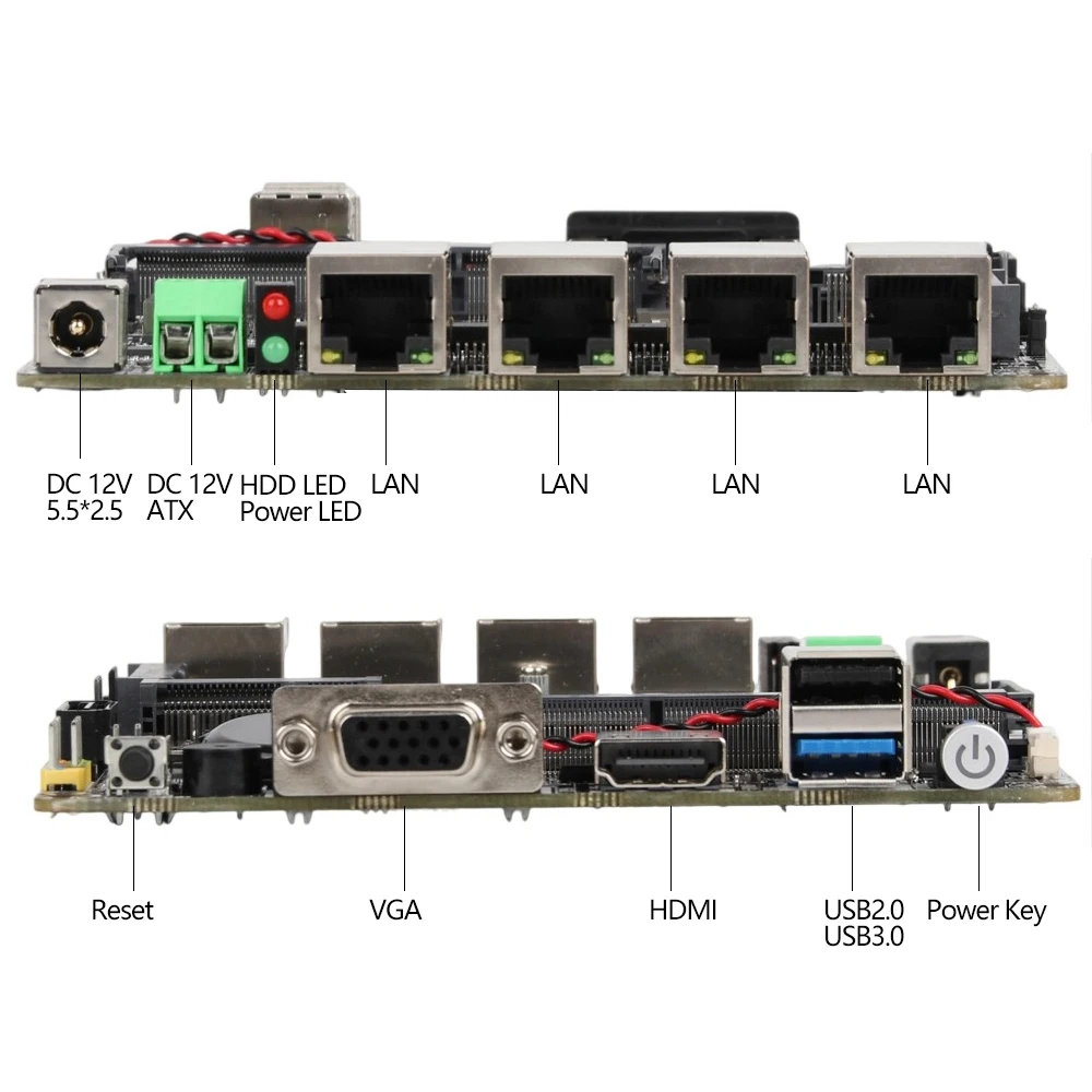 XCY Firewall Appliance Mini PC Intel Celeron J1900 Quad-Cores 4x LAN 2.5G I225V I226V Network Card Soft Router Pfsense OPNsense