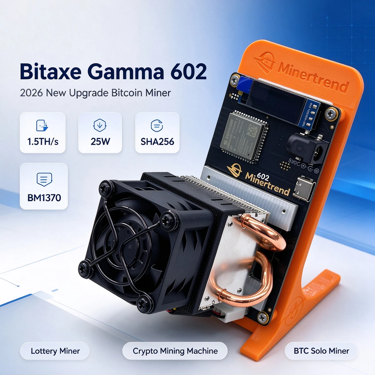 Bitaxe Gamma 602 1.5TH/s 25W BM1370 Asic Chip Bitcoins Mining Machine BTC Solo Miner 2026 Bitcoin Miner Crypto Machine