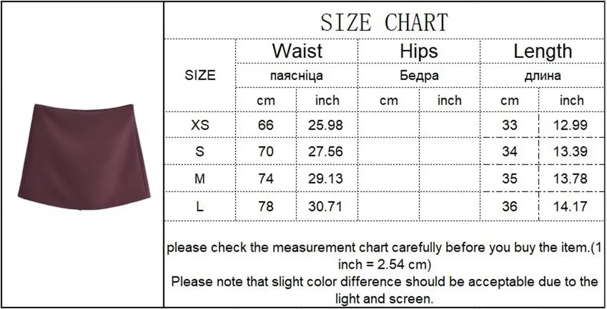 TFMLN New Spring Women Solid Skort Fashion Causal Side Zipper Mini Shorts Skirts Vintage High Waist Streetwear Shorts Skirts