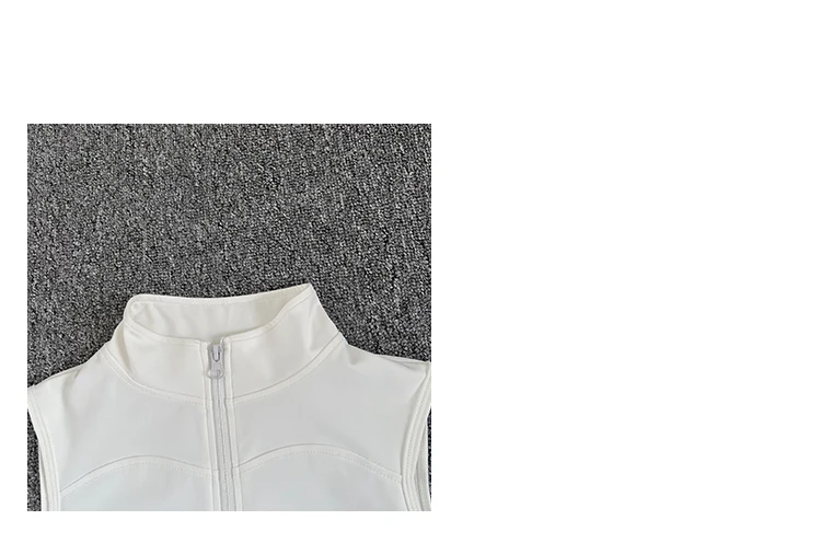 Women's Slim Fit Sport Sleeveless Top Quick Dry Elastic Stand Collar Yoga Fitness Clothing Summer Zipper