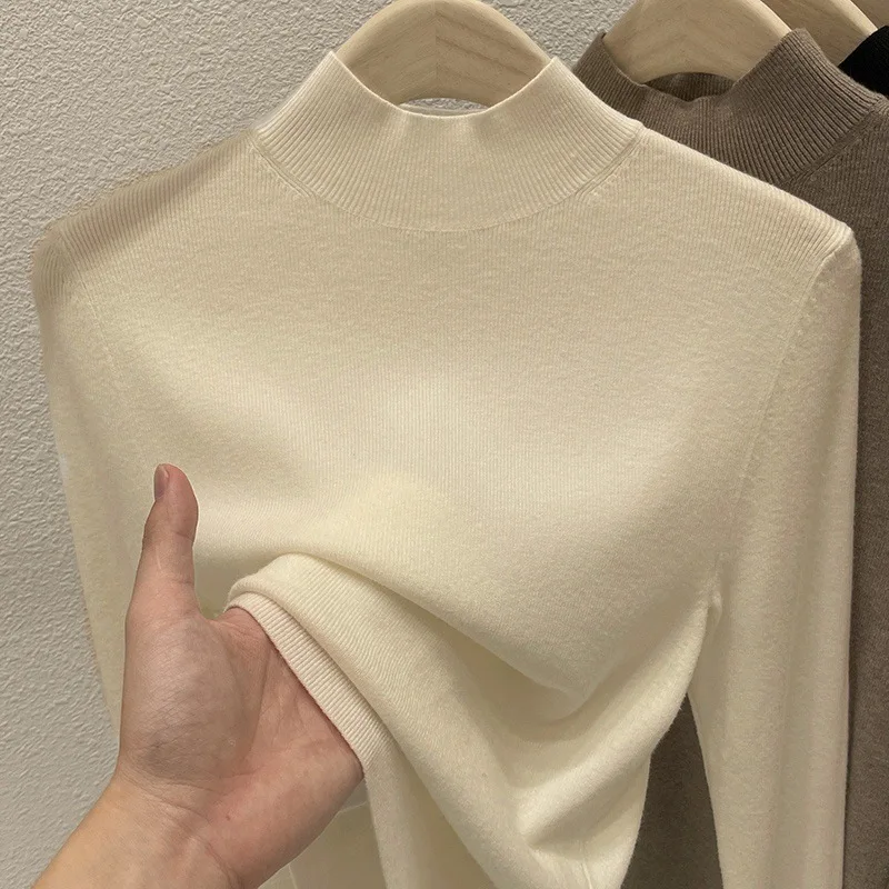AOSSVIAO Women Autumn Winter 2026 Fashion Turtleneck Jumpers Female Slim Fit Sweater Ladies Solid Color Knitted Soft Pullovers