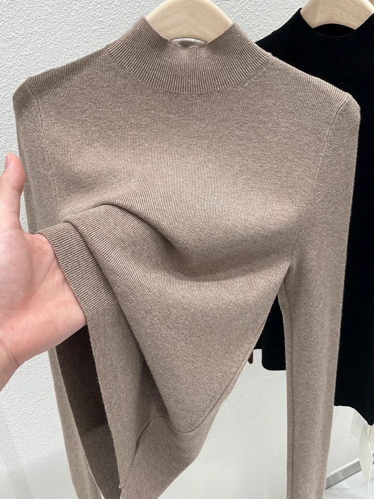 AOSSVIAO Women Autumn Winter 2026 Fashion Turtleneck Jumpers Female Slim Fit Sweater Ladies Solid Color Knitted Soft Pullovers